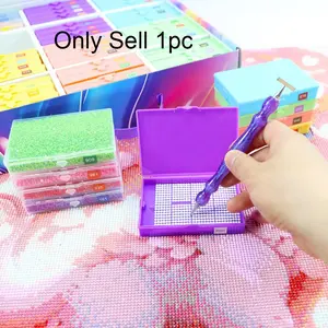 Diamond Painting Tool Kit, Embroidery Set, Random Color Drill Box & Funnel Screen, Dividing Disc for Embroidery, Nail Art Beading, Cross Stitch Storage, Diamond Painting Kits, Diamond Art Tools, Crafts