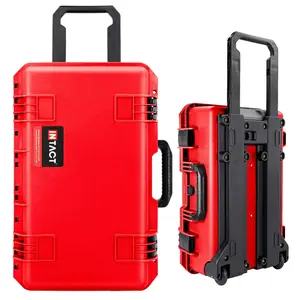 Eylar 22 Inch Intact Premium Series Hard Rolling Carry-On Travel Hard Case for Equipment, Tools & Cameras, Lightweight and Durable Design with Foam (Red)