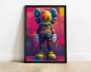 Colorful Kaws Poster, Kaws Figure, No Frame
