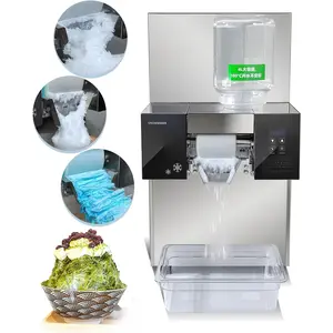 Kolice Automatically Electric Ice Shaving Machine 440lbs/day Snow Flake Maker Ice Crusher Shaver Snow Cone Maker, Air Cooling for Restaurant, Milktea Shop, Dessert Shops etc.