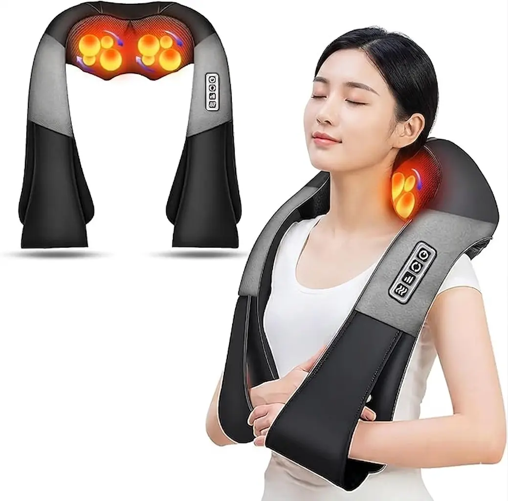 Neck Massager for Pain Relief Deep Tissue with Heat, Gifts for Women Men | Shiatsu Back and Shoulder Massage, Mothers Day Gifts for Mom Wife, Christmas, Fathers Day Dad Gifts for Husband, NOT Cordless