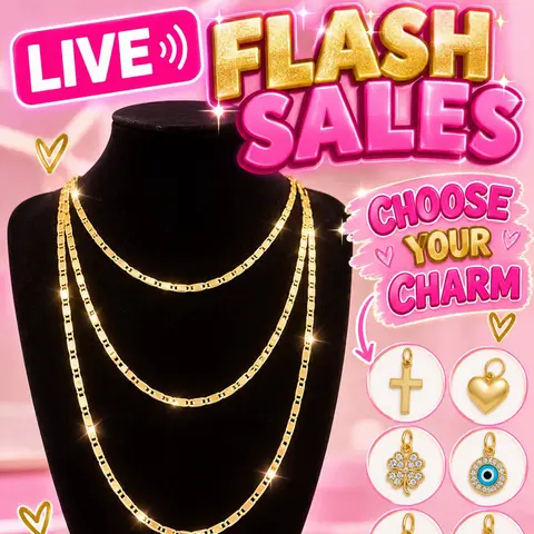 Live! Exclusive Sales Chains with Charms Choose on Live Streaming Gold Color Necklace