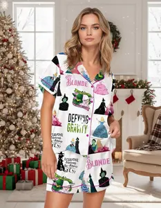 Wicked Elphaba And Glinda Satin Pajama Set For Women Sleepwear Lounge Set Comfy, Idea Gift For Her