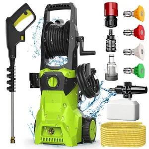 Electric Pressure Washer 1500W, Pressure Washer, Portable Power Washer, 4 Quick Connect Nozzles, High Pressure Cleaning Machine for Car Fence Driveway Patio Washing and More