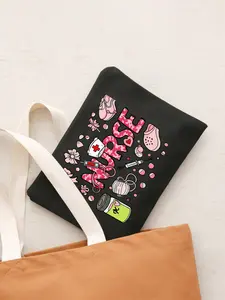 Nurse Theme Makeup Bag, Medical Print Zipper Cosmetic Pouch, Ideal for Cosmetics, Skincare, Medical Supplies, Perfect Gift for Nurses
