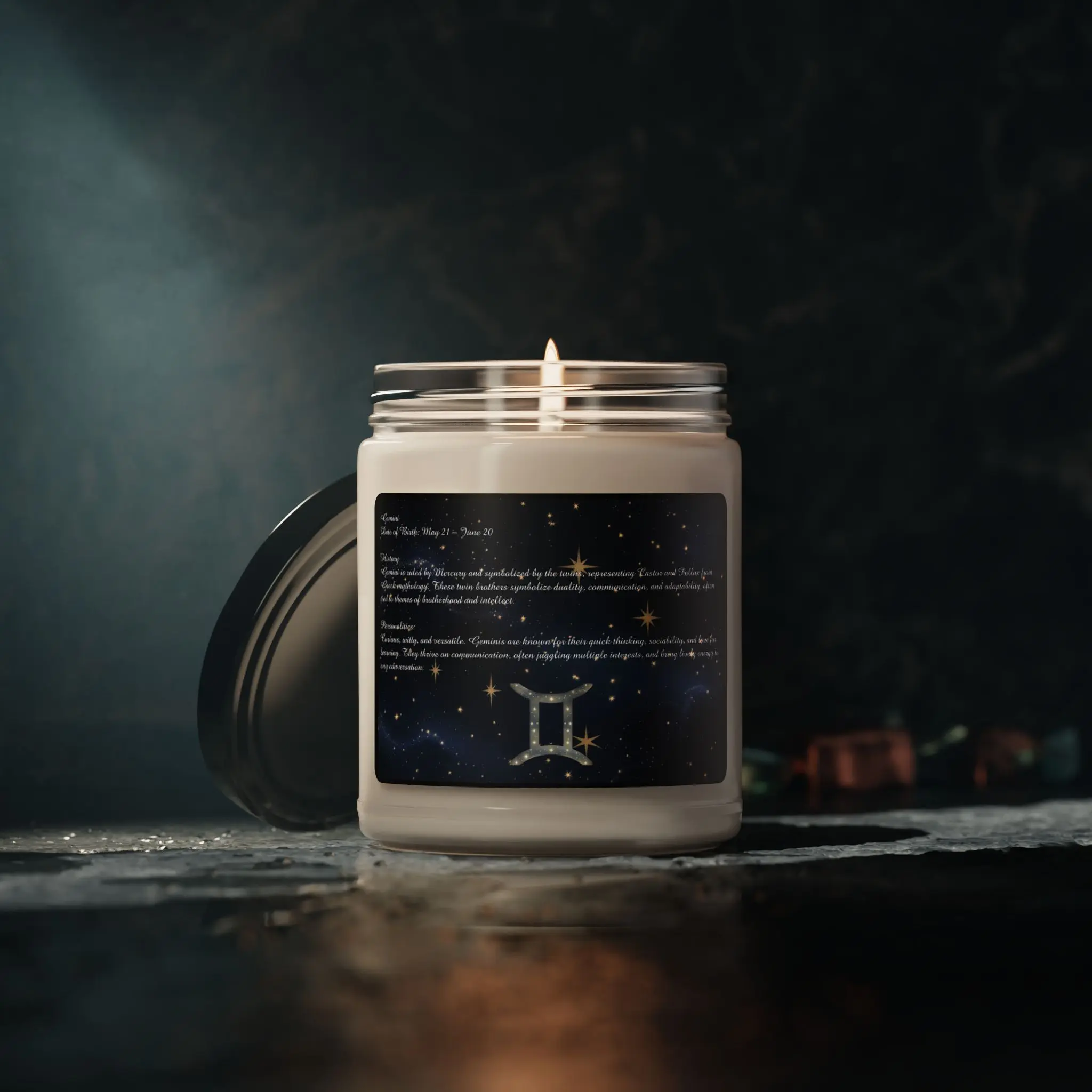Gemini Scented Soy Candle - Celestial Home Decor, Astrology Gift, Horoscope Candle, Hand Poured