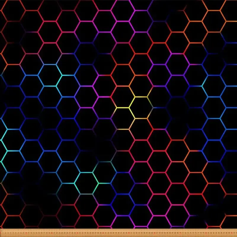 Feelyou Hexagonal Woven Textile Upholstery Fabric (3-yd Roll) - 3D Geometric Honeycomb Material, Colorful Luxury Fabric for DIY Projects, Woven Textile Fabric