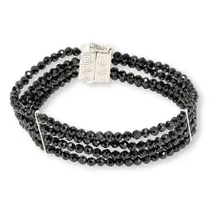 Mine Finds by Jay King Multi-Strand Black Spinel Bead Magnetic Bracelet