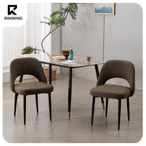 #Summervibes【mothersdaygift】RIMIKINGRIMIKING Modern Dining Chairs Set of 2, Comfy Fabric Upholstered Side Chairs with Curved Back and Metal Legs, Accent Chairs for Home