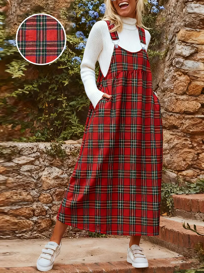 overall dress fitted Heart of Dixie Overall Dress in Walnut – Three Cords Boutique main image 0