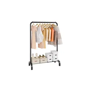 VEVOR Clothes Rack, Heavy Duty Clothing Garment Rack with Hanging Rod and Bottom Storage Area, Clothing Rack for Bedroom Guest Room