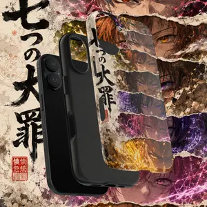 Anime Seven Deadly Sins Tough Phone Case, Meliodas Ban Escanor King Merlin Gowther Diane Inspired Character Eyes Collage Design, Protective iPhone Case, Manga Fan Gift, Shockproof Cover