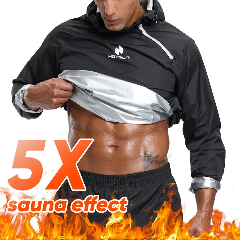 HOTSUIT Unisex Sauna Suit Sportswear Sweat Suit Boxing Exercise Jacket and Pants Fitness Training Clothes Outdoorfun Athletic Workout Women  Men