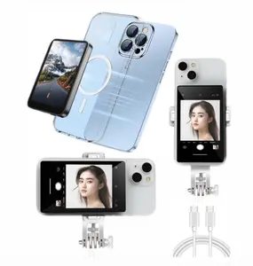 Power Bank & Magnetic Selfie Monitor Screen - For Vlogs, Selfies, Videos, Live Streaming - Rear Camera Mirror Screen For Samsung and iPhone tik tok