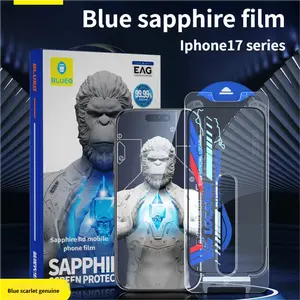 Blueo 2025 Sapphire Glass for Apple iPhone 17 Pro Max Screen Protector HD Full Coverage Privacy Anti-Peep Dustproof Shockproof Film Blue Sapphire Magic