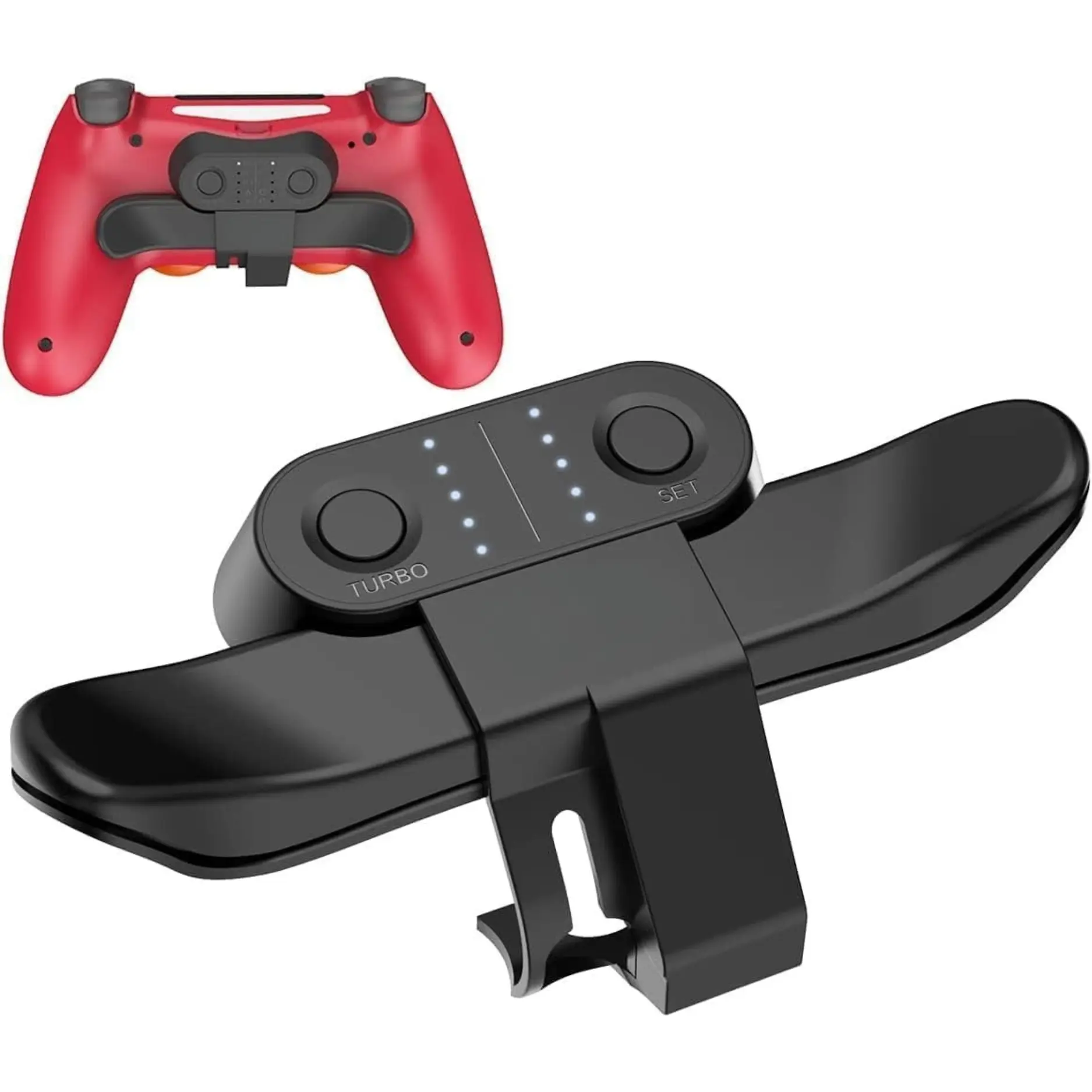 PS4 Controller Back Button Attachment, Plug & Play Paddles with Turbo & Memory Functions, Compatible with PS4 Controller