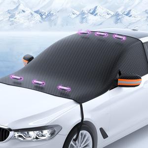 Car Windshield Protector with Rearview Mirror Covers - Anti-Snow, Anti-Frost Car Accessories, Universal Fit for Sedans, SUVs and Most Vehicles