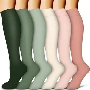 MhzyCaus 6 Pairs Calf-Length Compression Socks – Lightweight & Breathable, Perfect for Festivals, Parties & All-Day Wear slouch Women's Black athletic sock