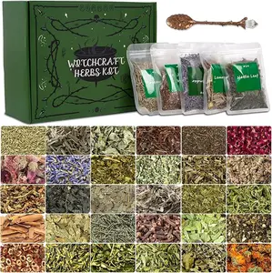 30 PCS Dried Herbs Kit for Witchcraft - Organic Witch Herbs for Spells, Spell Jars, Wiccan Altar Supplies, Candle & Soap Making, Witch Starter Kit for Baby Witch, Witchy Gifts