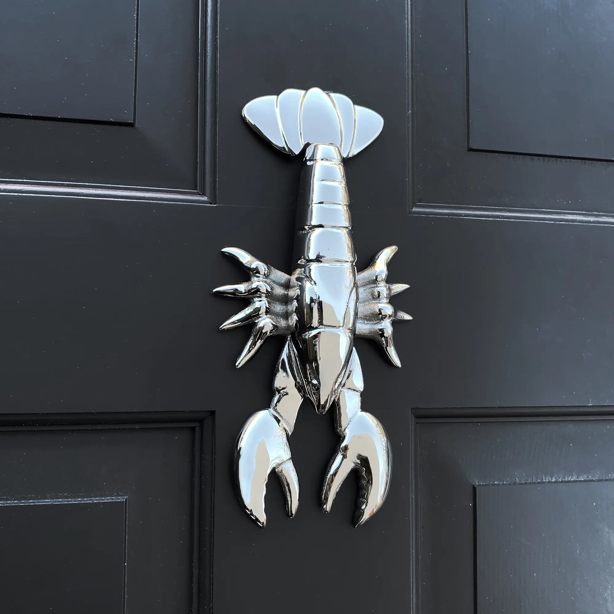 Lobster Door Knocker by Michael Healy - Handcrafted, Solid Brass, Easy Install