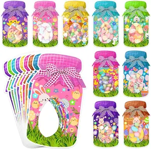 36PCS Easter Candy Holder Cards with Mason Jar Design – Happy Easter Greeting Cards Bulk for Kids Classroom Exchange, Spring Party Favors, DIY Craft Treat Gift Set