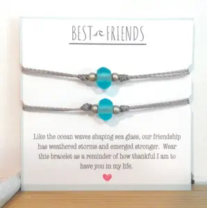 Best Friend Bracelet, Minimalist Sea Glass Bracelet