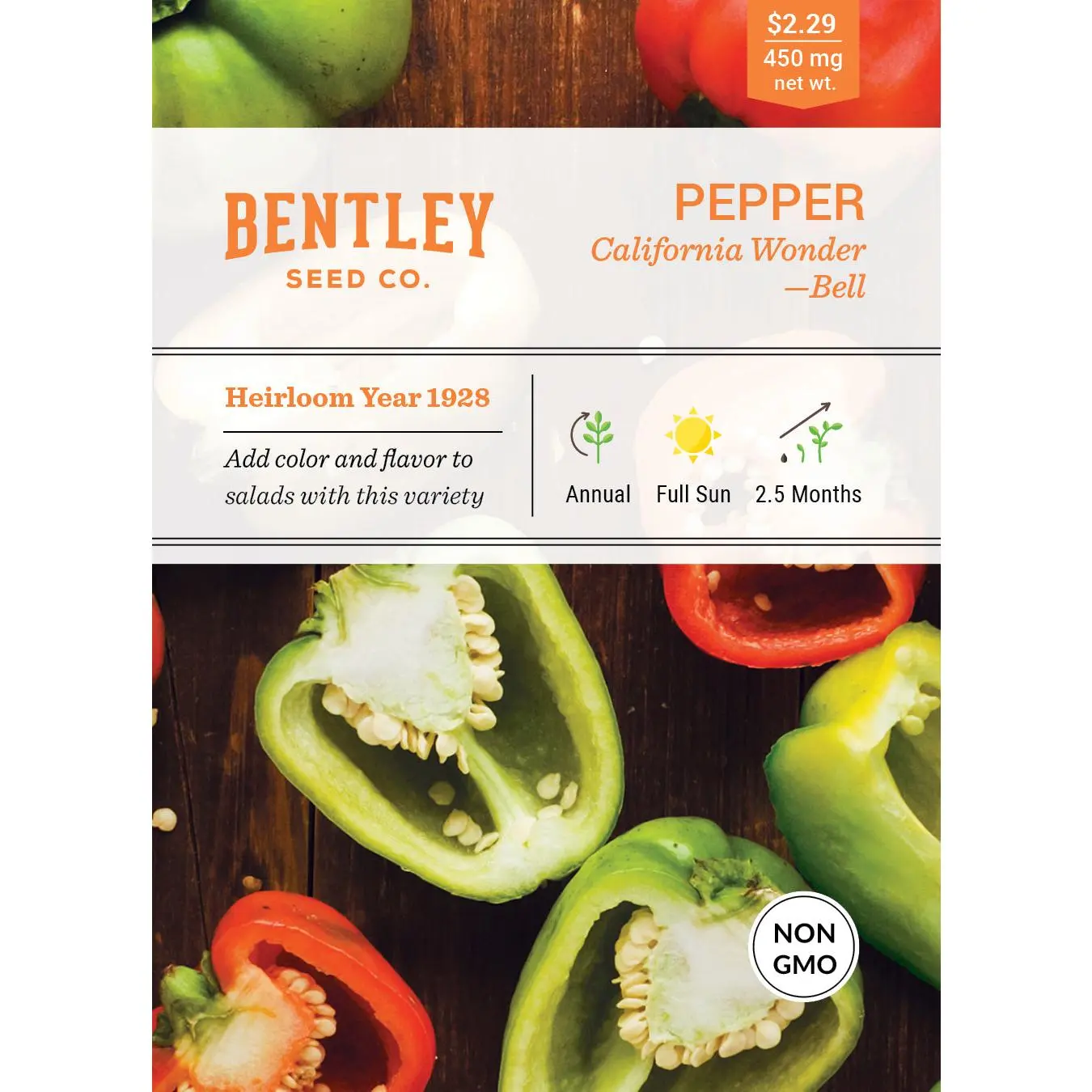 California Wonder 1928 Heirloom Pepper Plant Seeds Packets - Home Garden Grow Kit, Versatile for Cooking & Home Harvest