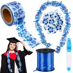Graduation Leis 2026 DIY Graduation Candy Lei Making Kit Includes Garland Tube Bags Ribbon Cards Scissors for Graduation Party Favors Ceremony Gifts