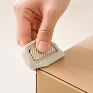 Ceramic Box Cutter, Retractable Package Opener with Corner Guide, Pocket Size Safety Cutter with Magnetic Back