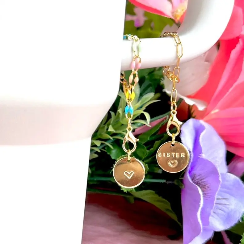 Sister Tumbler Sister Gift Personalized Stanley Charm Stanley Jewelry Tumbler Accessories Stanley Accessories Stanley Cup Accessories Tumbler Charm Stanley Cup Charm Day Tumbler Charm Stanley Valentines Day Starbucks Cup Heart Tumbler Charm Tumbler Gifts