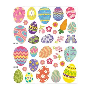 35pcs Easter Glass Stickers Set, Decorative Bunny & Cross Window Clings Ornaments for Home Decor, Perfect for Fridge & Doors Decoration