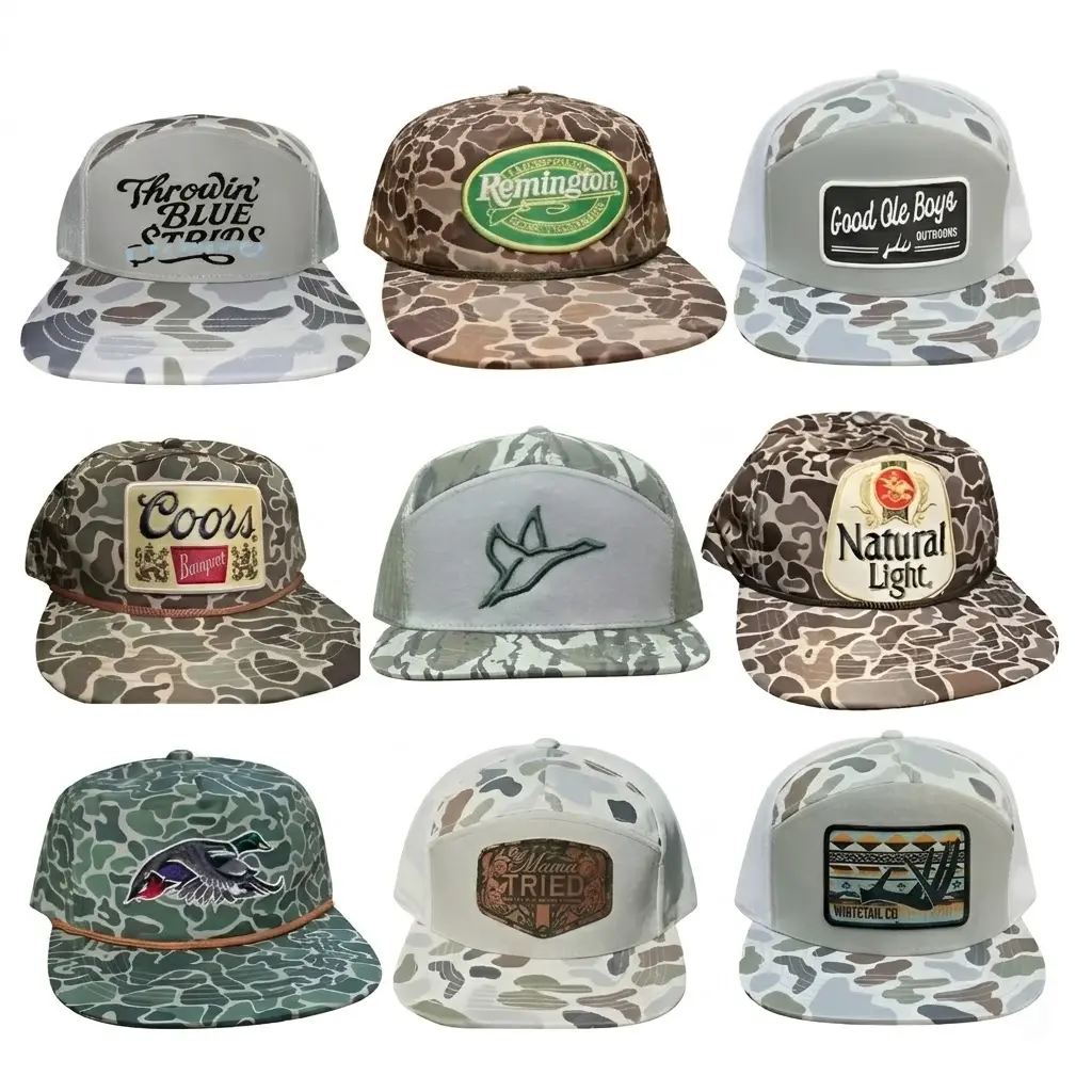 Full Limited Camo Trucker Hats Collection (13 Styles) New | Premium Hunting Camo Mesh Snapback Hats | Deer, Duck, Outdoor, Western Cowboy, Fishing & Country Trucker Caps for Men