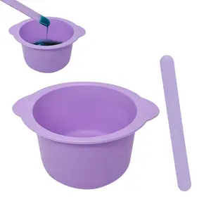 silicone mask bowl, hair removal and wax melting mixing bowl, high-temperature resistant wax bean bowl, beauty mask mixing bowl, Wax Bowl and Liner Set for Hair Removal, Non-Stick Wax Pot with Spatula Sticks,daily beauty tools for women, Facial Care Tool