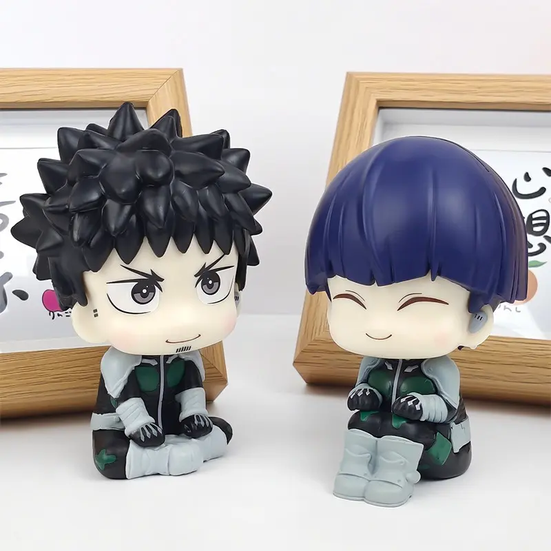 Chibi-style figure: Soshiro Hoshina and Kafka Hibino sitting pose figurines – anime model toys