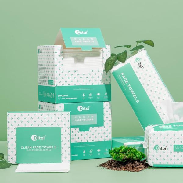 Disposable Face Towels XL 10"x12" – Ultra Soft Makeup Remover Dry Wipes for Sensitive Skin, 50 Count (1 Pack)