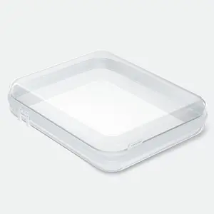 Zippered Pouch Hard, Clear Zippered Hard Pouch, Stackable Storage Bins, Portable Clear Bin Zipper (white, 1Pc-Large)