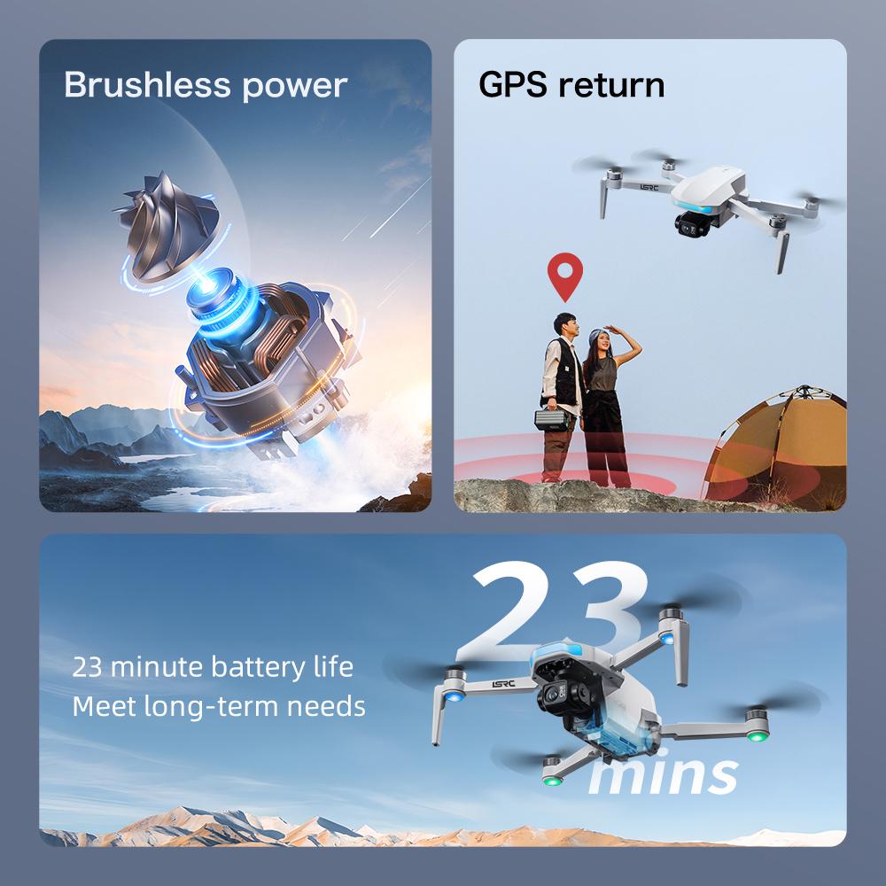 [Top-Tier Edition] 8K  GPS Drone for Adults, Dual 50fps Cameras, 3-Axis Gimbal Stabilization, 2000m Control Range, Large Screen Remote Controller, Auto Return Low Battery, 244g Lightweight, 2 Batteries