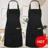 Unisex 2-Pack Abrasive Resistant Kitchen Aprons Set - 75x66cm, 3 Pockets (2 Deep Brass-Rivet Pockets, Phone/Thermometer Storage), Adjustable, Wrinkle-Resist Wear, Durable, Easy to Clean for Cooking