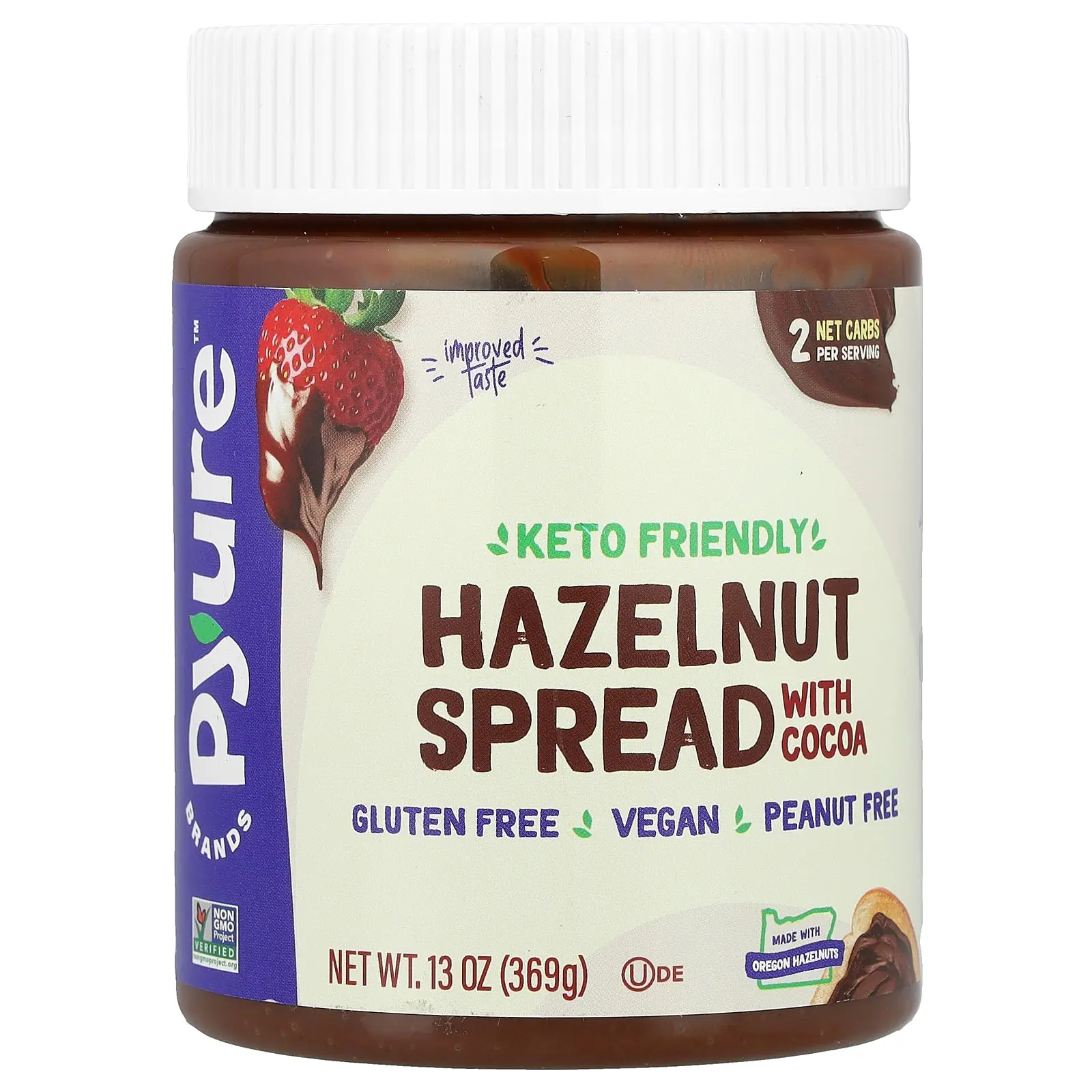 Pyure Hazelnut Spread with Cocoa, 13 oz (369 g)