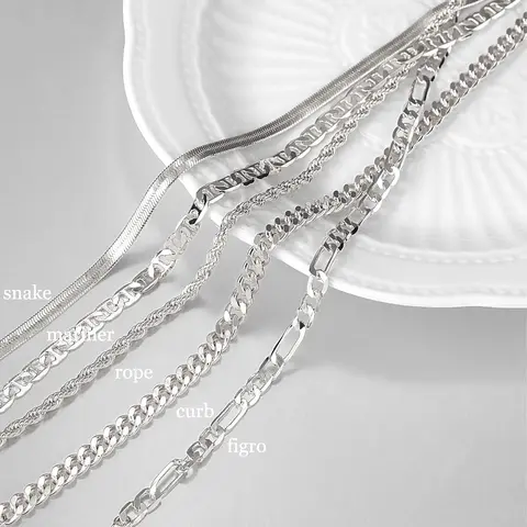 Women's 3-Piece Layered Silver Anklets Set - Anklets for Women, Waterproof Cuban Links, Figaro, Herringbone Chains, Hypoallergenic Skin-Safe Metals, Adjustable 8.5-11 in, Elegant Everyday/Beachwear Jewelry