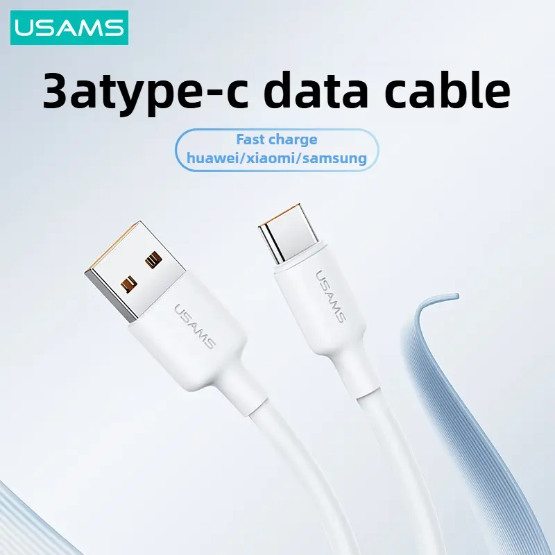 USAMS 3A Fast Charging Cable for iPhone & Android |   480Mbps Data Sync |   Fast & Safe Charging for iPhone Huawei Xiaomi Samsung