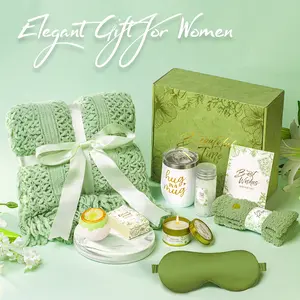Mother’s Day Gift Basket for Women, Self Care Spa Set, Cute Pink Cozy Blanket, Relaxing Gifts for Mom, Wife, Best Friend, Birthday Gift Ideas