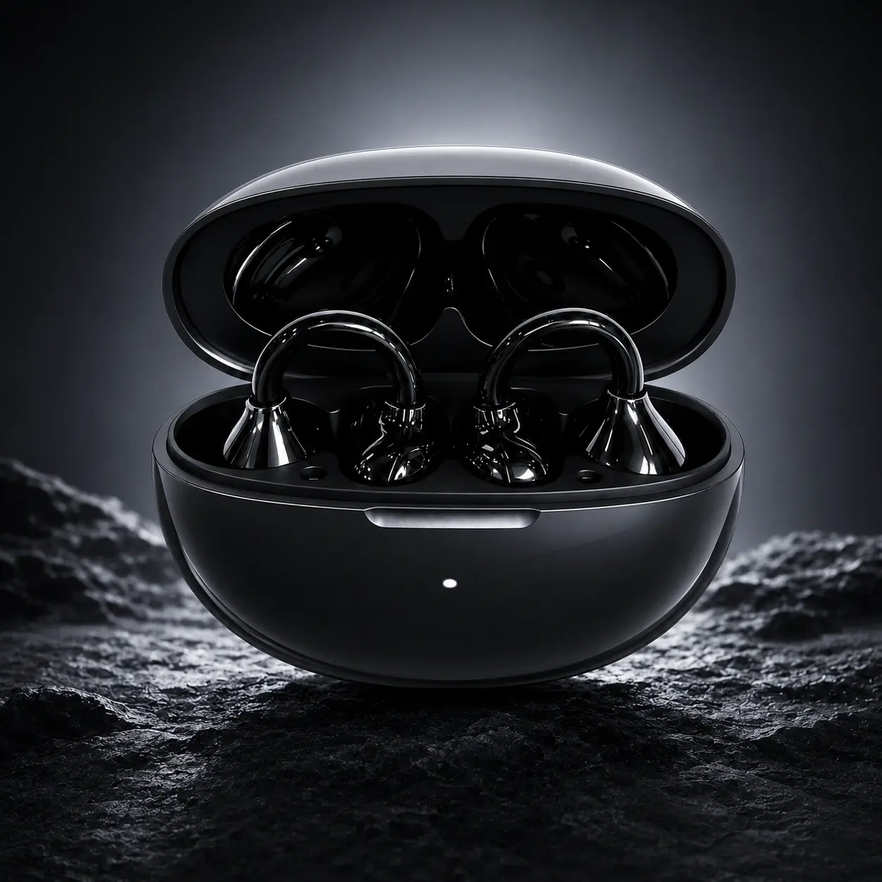 Non In Ear Clip On Bluetooth 6.1 Wireless Earbuds Soft Silicone Dual LED Display 72H Long Battery Secure Painless Fit Sports Headphones For Outdoor Commute Office Workers iOS Android Euterpe