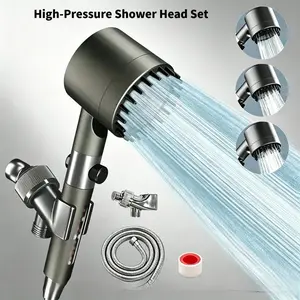 2026 Upgraded Spa Shower Head 3-Mode Handheld with One-Click Stop Filtration Universal Fit Hose Holder Boosts Low Water Pressure Bathroom Essential massaging filter bead softener dry itchy skin brush high steel classic function pet bathing bean blaster