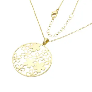 Floral Harmony Pendant Necklace-Gold LM