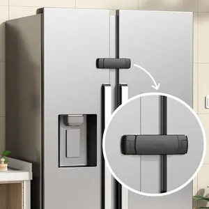 Mom's Choice Gold Awards Winner - EUDEMON 1 Pack LatestFrench Fridge Lock French Door Refrigerator/Freezer LockApply to Max 3.54"(90mm) Two Door Gap Distance for Kids &Babies,Easy to Install