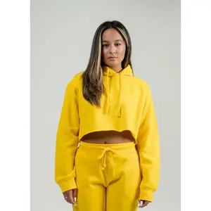 Yellow Hooded Crop Top