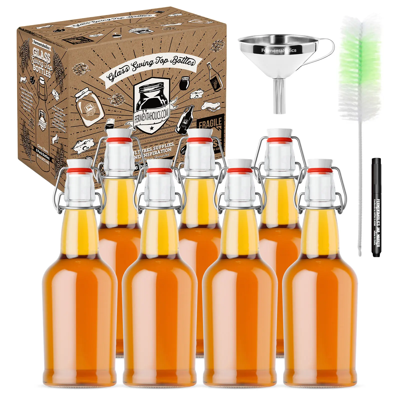 Kombucha Bottles | Swing Top Bottling Kit For Secondary Fermentation