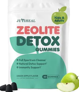Zeolite Detox for Kids & Adults, 350mg Zeolite & 300mg Chlorella Detox Gummies, Detox Chewables Gentle Body Toxin Cleanse, 60 Gummies, Green Apple