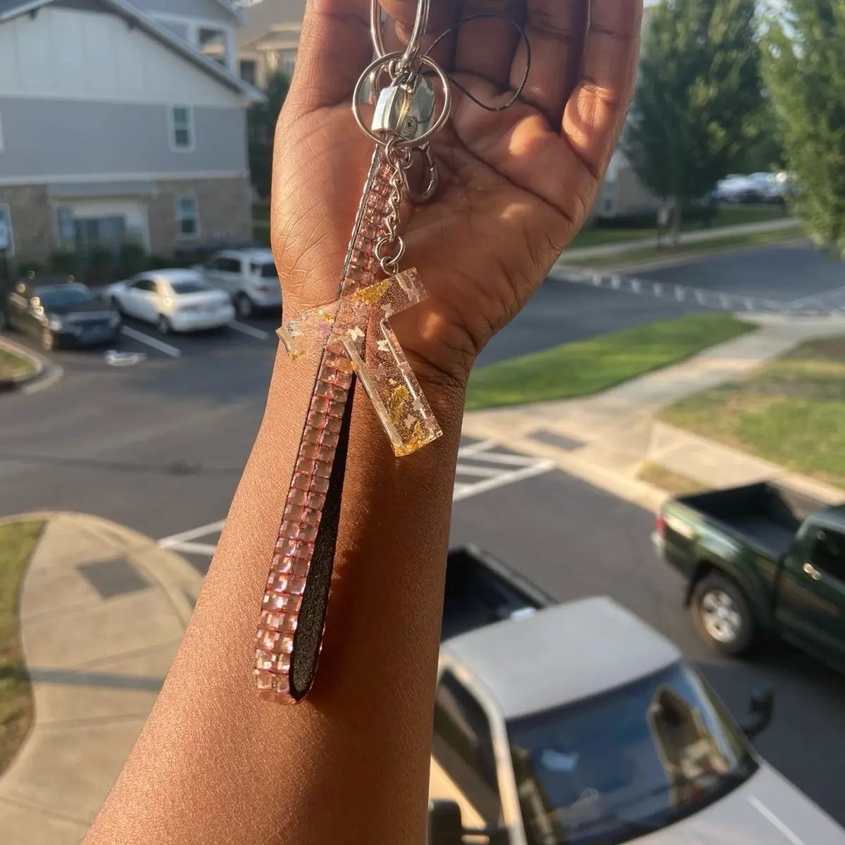 Resin letter keychain